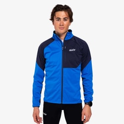 Swix Focus Wind Jacket Men's in Active Blue and Dark Navy
